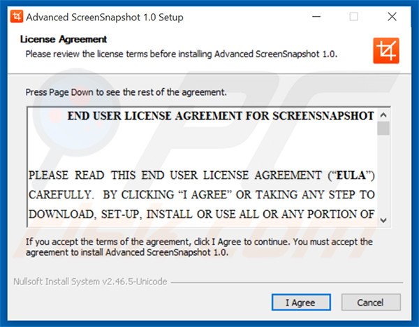 Configuração da instalação do adware oficial advanced   screensnapshot