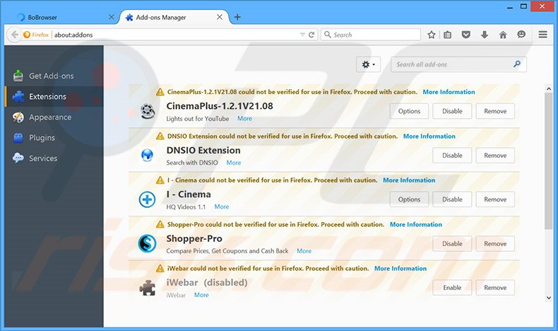 Remover os anúncios Browser For The Cause do Mozilla Firefox passo 2