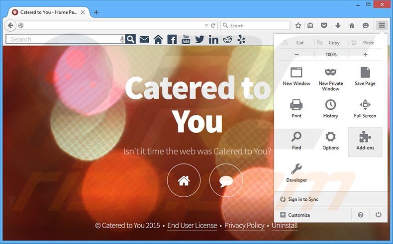 Removendo os anúncios Catered to You do Mozilla Firefox passo 1