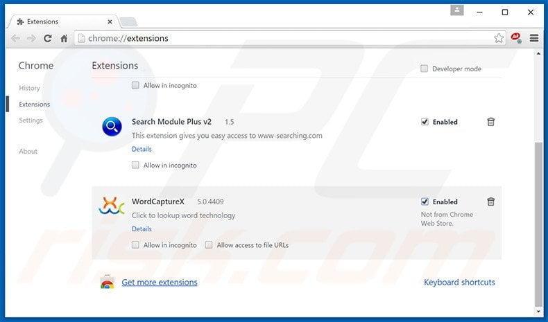 Removendo os anúncios Chedot Browser do Google Chrome passo 2