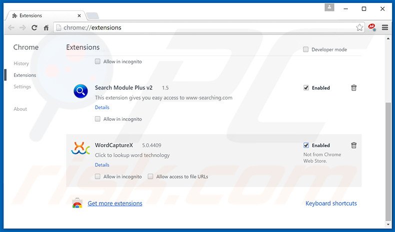 Removendo os anúncios Chedot Browser do Google Chrome passo 2