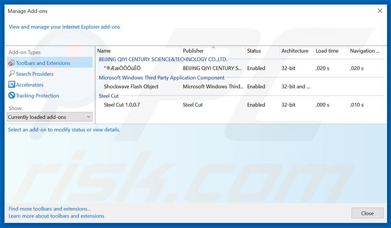 Removendo os anúncios CinemaP do Internet Explorer passo 2