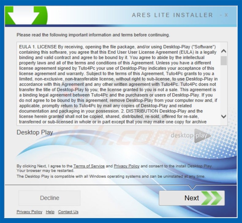 instalador do adware desktop-play
