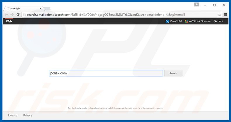 sequestrador de navegador search.emaildefendsearch.com
