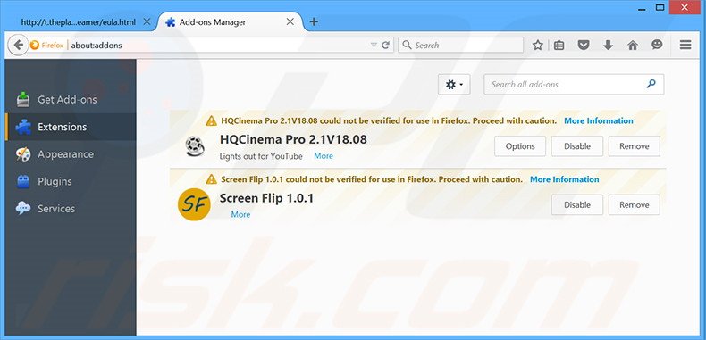 Remover os anúncios Istreamer do Mozilla Firefox passo 2