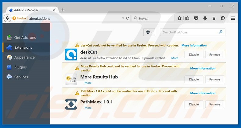 Removendo os anúncios Junk Cleaner do Mozilla Firefox passo 2