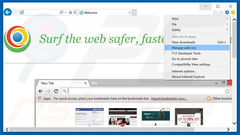 Removendo os anúncios MyBrowser do Internet Explorer passo 1