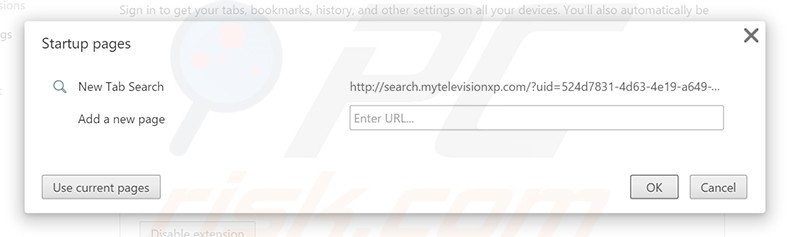Remova a página inicial search.mytelevisionxp.com do Google Chrome