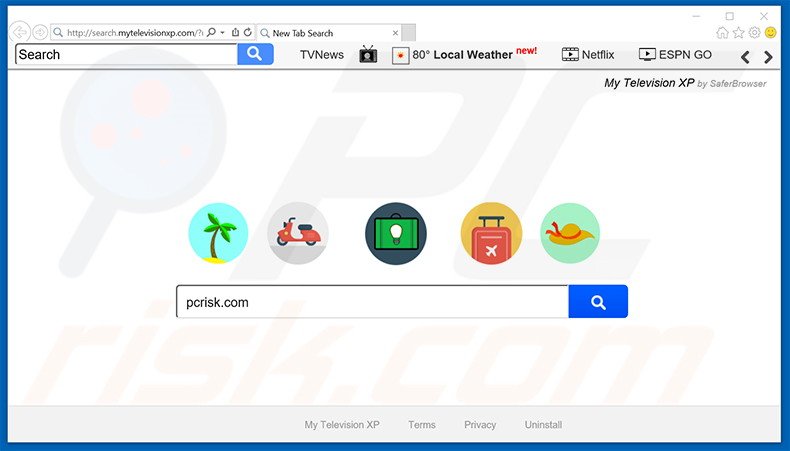 sequestrador do navegador search.mytelevisionxp.com