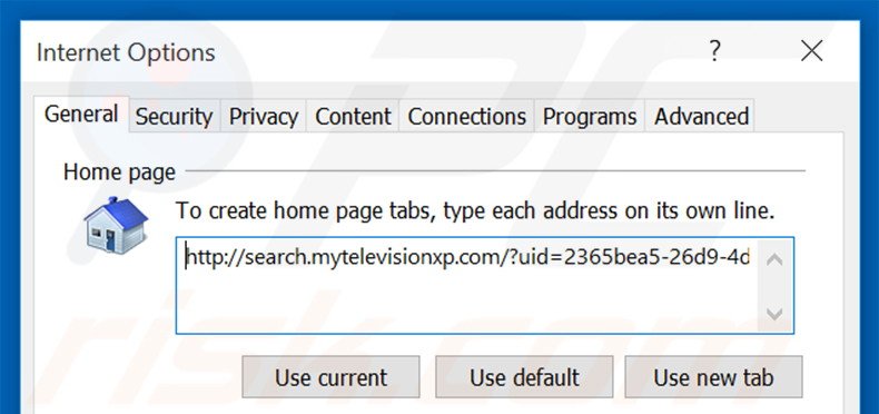 Removendo a página inicial search.mytelevisionxp.com do Internet Explorer