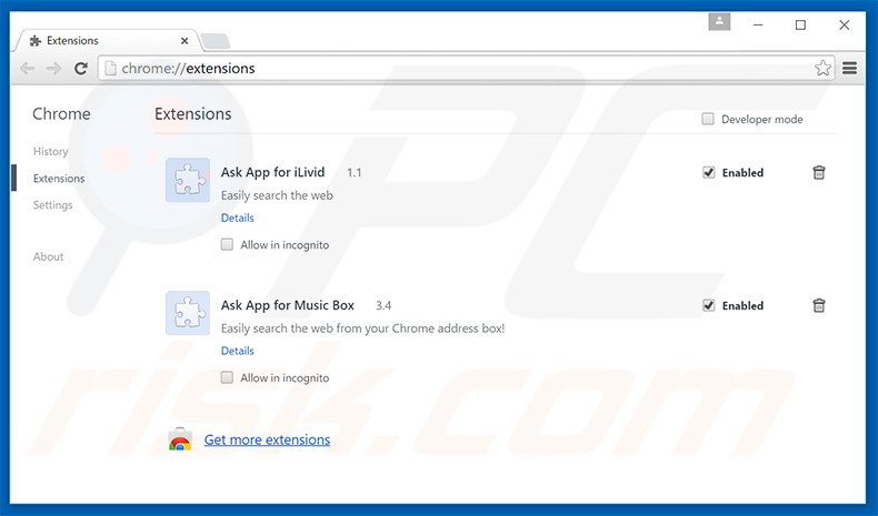 Removendo os anúncios Note-up do Google Chrome passo 2