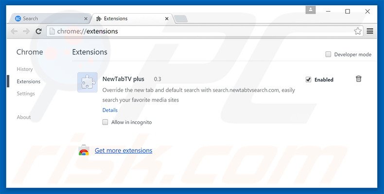 Removendo as extensões relacionadas a search.bitcro.com do Google Chrome
