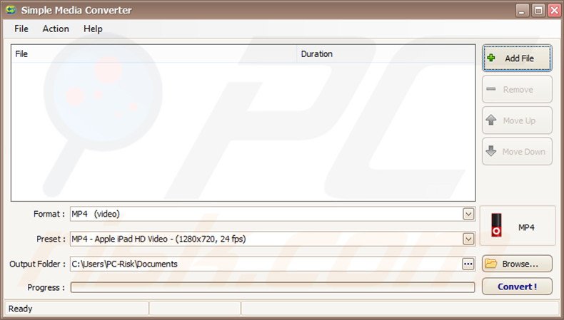 A aplicação do adware fraudulento Simple Media Converter