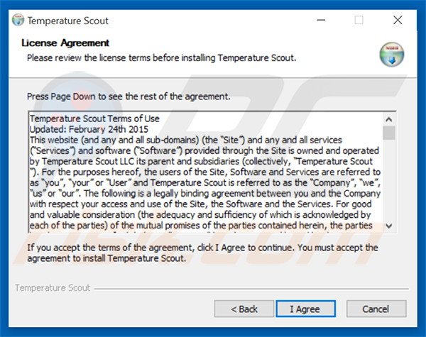 Confguração oficial do instalador Temperature Scout