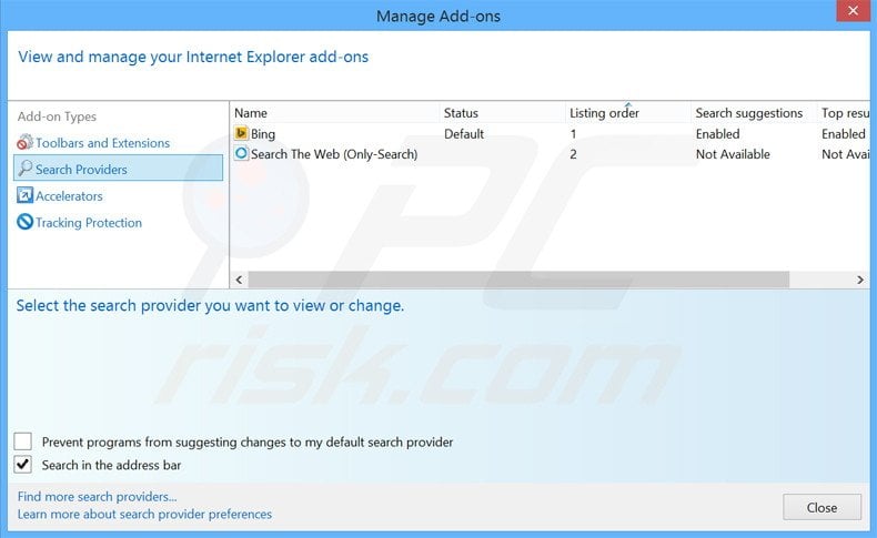 Remover o motor de busca inicial www-search.info do Internet Explorer