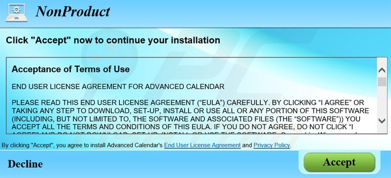 instalador de software gratuito que o adware advanced calendar