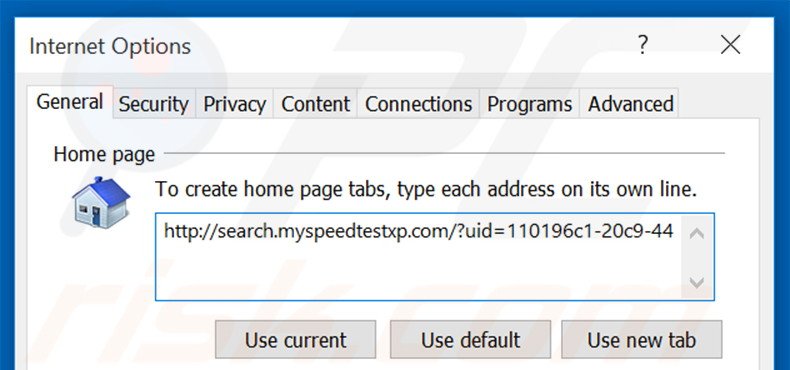 Removendo a página inicial search.myspeedtestxp.com do Internet Explorer