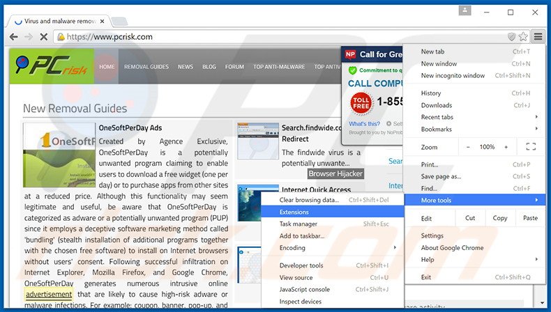 Removendo os anúncios Olcinium Browser do Google Chrome passo 1