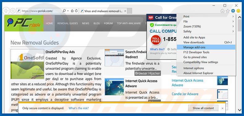 Removendo os anúncios Olcinium Browser do Internet Explorer passo 1