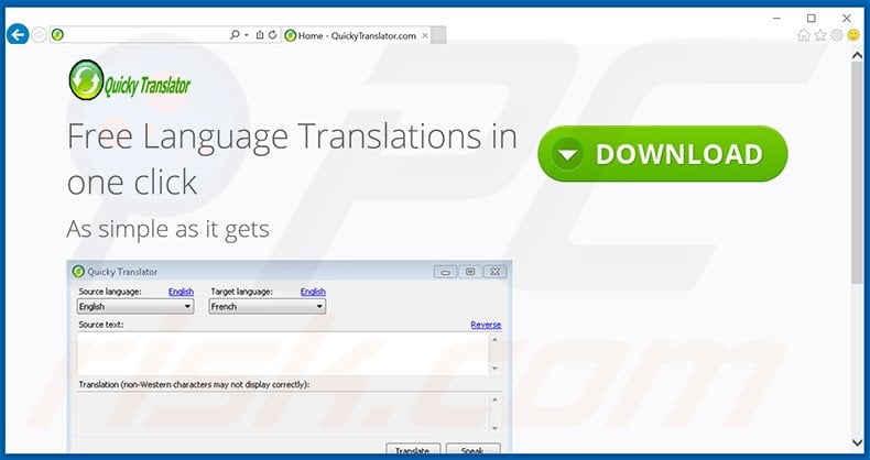 Adware QuickyTranslator