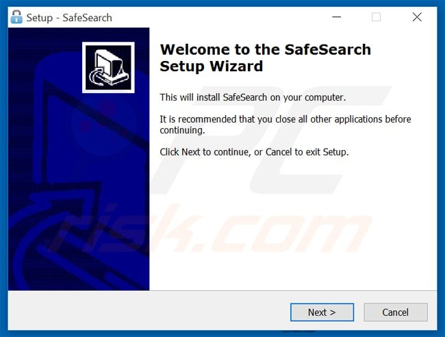 Configuração de instalação do sequestrador de navegador Safesearch.net