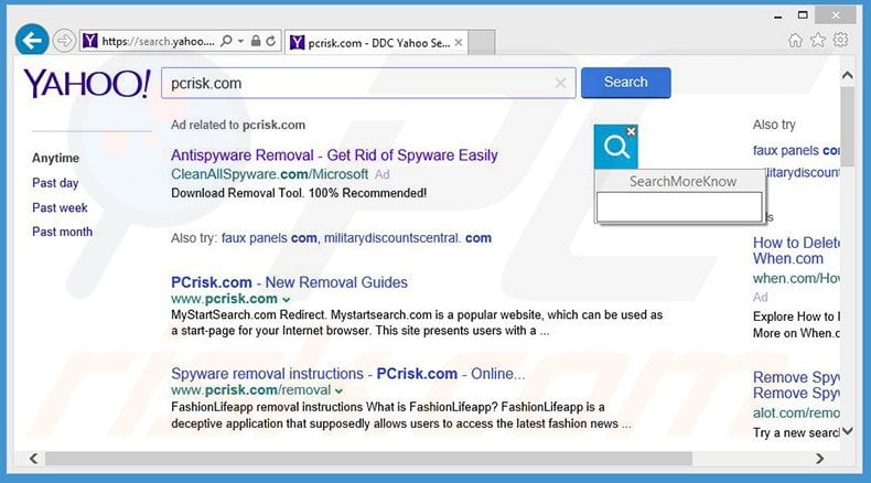 Redirecionamentos de navegador causados pelo adware Search Know