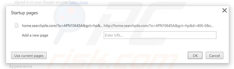 Remova  searchzillions.com da página inicial do Google Chrome