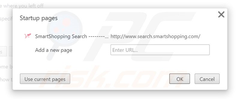 Removendo search.smartshopping.com da página inicial do Google Chrome