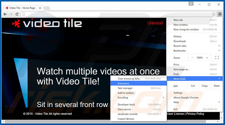Removendo os anúncios Video Tile do Google Chrome passo 1