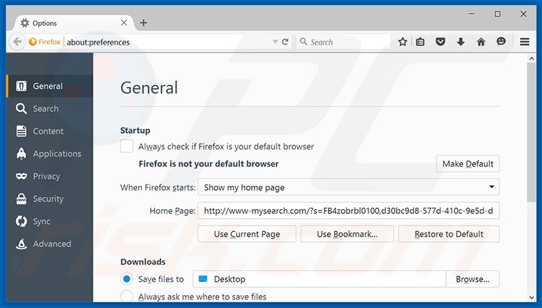 Removendo www-mysearch.com da página inicial do Mozilla Firefox