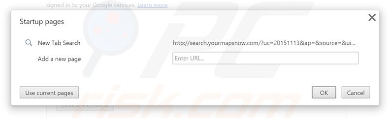 Removendo search.yourmapsnow.com da página inicial do Google Chrome