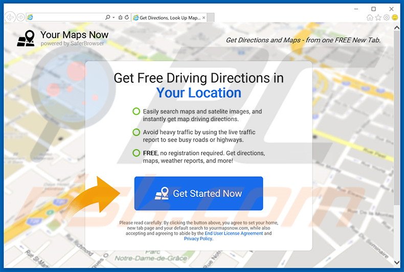 Website usado para promover Your Maps Now