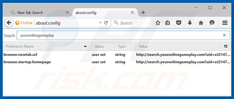 Remover a página inicial search.youronlinegameplay.com e motor de busca padrão do Mozilla Firefox