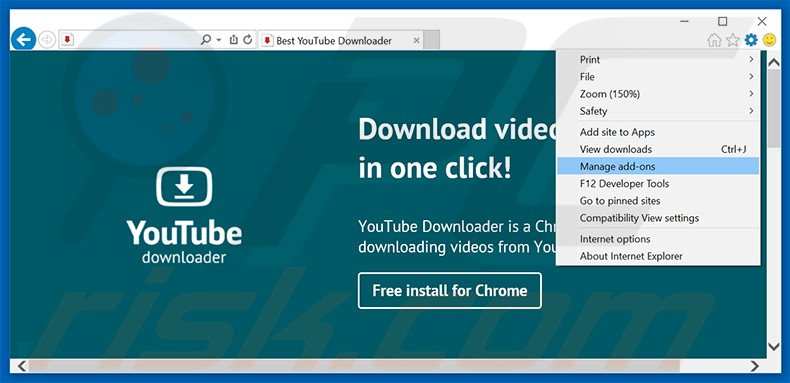 Removendo os anúncios Best YouTube Downloader do Internet Explorer passo 1