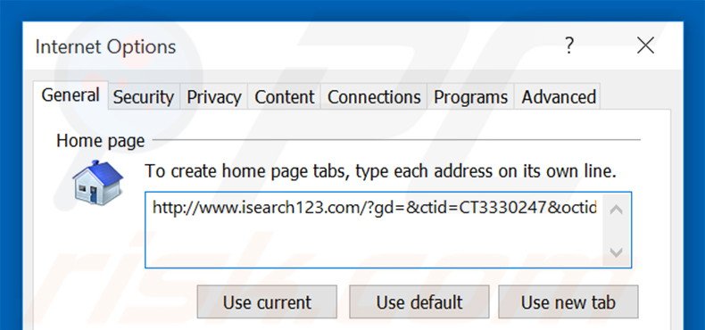 Removendo a página inicial isearch123.com do Internet Explorer