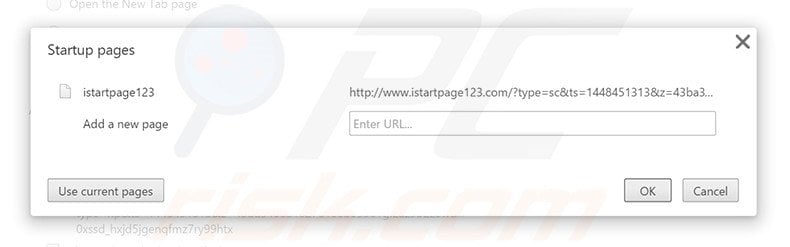 Removendo a página inicial istartpage123.com do Google Chrome