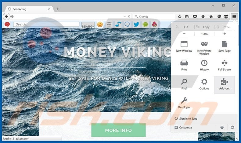 Removendo os anúncios Money Viking do Mozilla Firefox passo 1