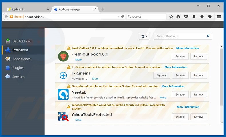 Removendo os anúncios Re-Markit do Mozilla Firefox passo 2