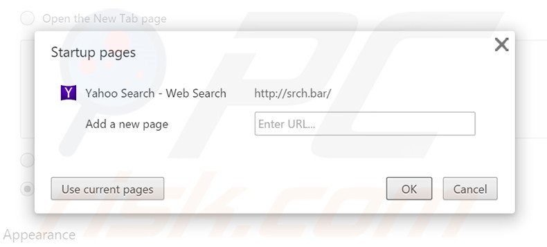 Remover a página inicial srch.bar do Google Chrome
