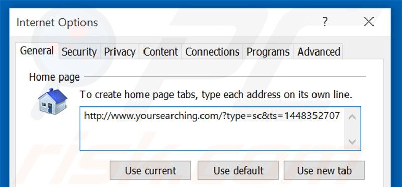 Removendo a página inicial yoursearching.com do Internet Explorer