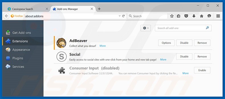 Removendo os anúncios AdBeaver do Mozilla Firefox passo 2