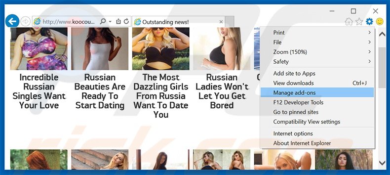 Removendo os anúncios mgid do Internet Explorer passo 1