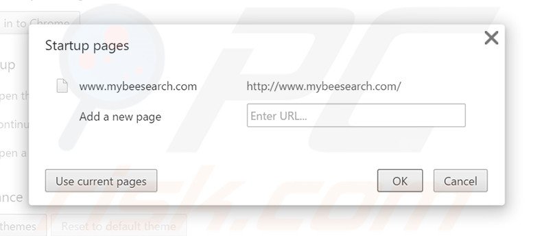 Removendo a página inicial mybeesearch.com do Google Chrome