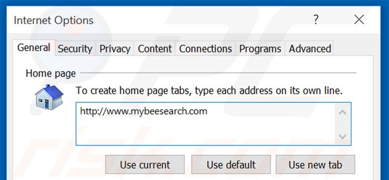 Removendo a página inicial mybeesearch.com do Internet Explorer