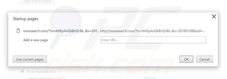 Removendo ooxxsearch.com da página inicial do Google Chrome