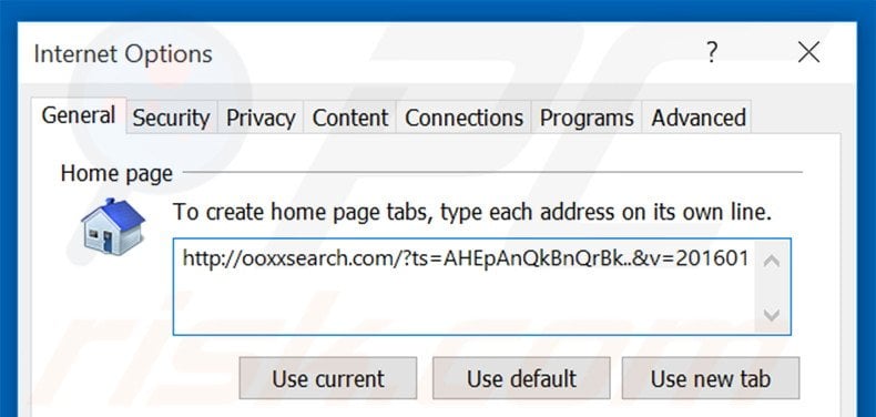 Removendo ooxxsearch.com da página inicial do Internet Explorer