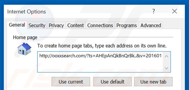 Removendo ooxxsearch.com da página inicial do Internet Explorer