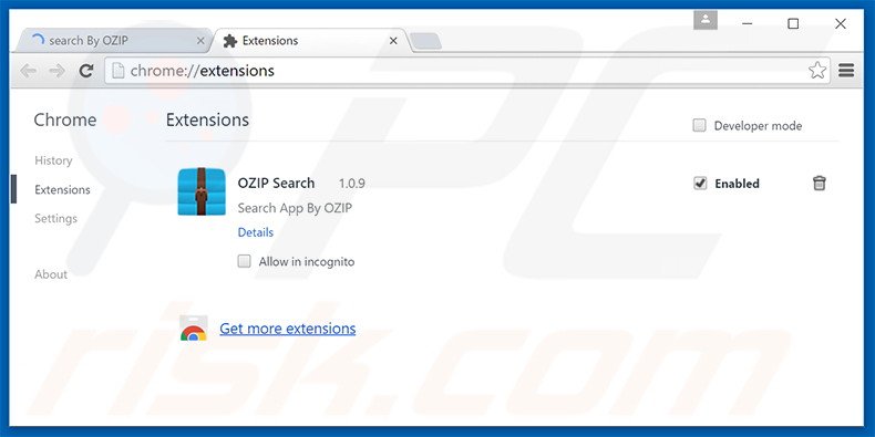 Removendo as extensões relacionadas a search.ozipcompression.com do Google Chrome