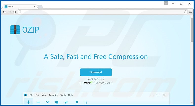 Website usado a promover o sequestrador de navegador OZIP