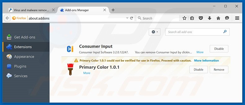 Removendo os anúncios Positive do Mozilla Firefox passo 2